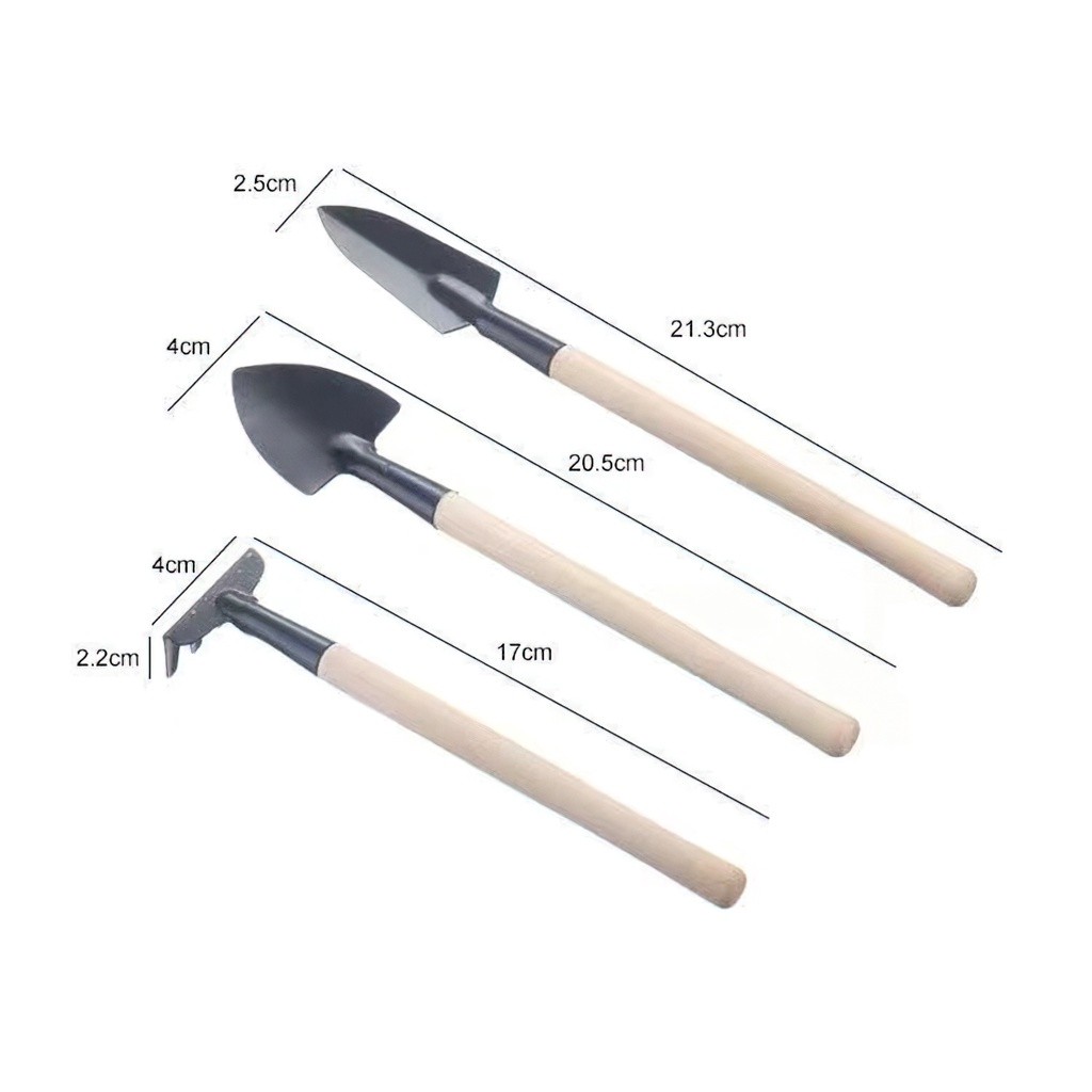 Bộ 3 Món Dụng Cụ Làm Vườn To (Xẻng Làm Vườn - Xới Đất - Cào Đất)