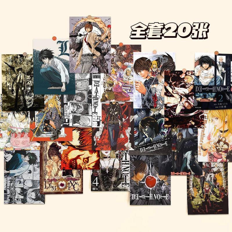 Bộ Poster Death Note (20 Poster) – Có Light Yagami, Misa Amane, Ryuk và L, Anime Wall Art cho Phòng ngủ & Phòng ký túc xá