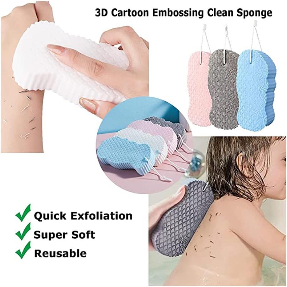 Learnever Esponja Tẩy Tế Bào Chết Mềm Xốp Body Scrubber Tắm Tẩy Tế Bào Chết Bọt Biển Tắm Da Body Scrub K0s2