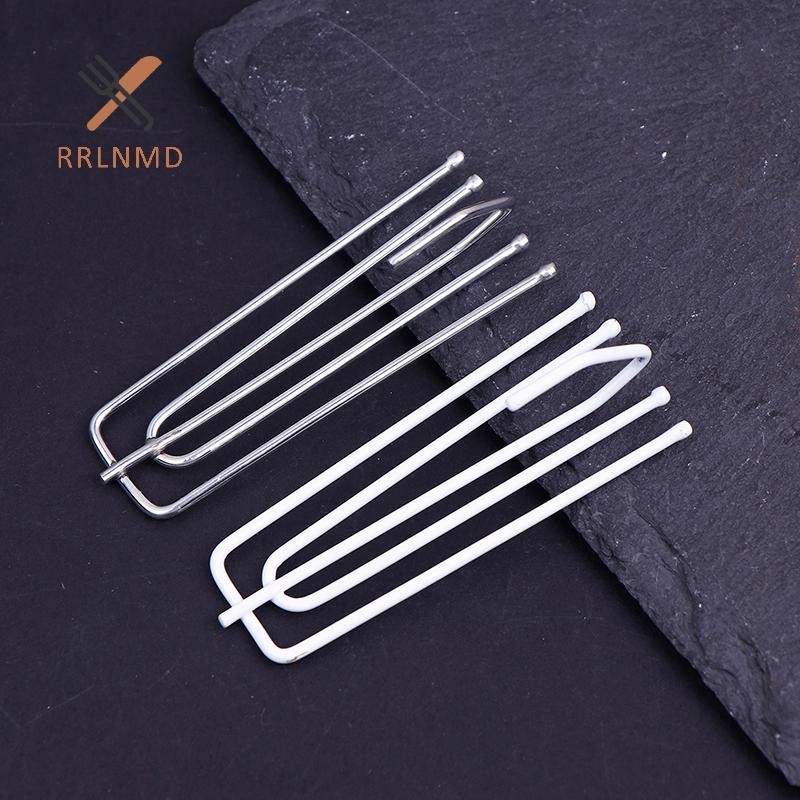 Rrlnmd 15 Chiếc Thép Không Gỉ Bốn Nĩa Rèm Treo Móc Rèm Vòng Kẹp Đường DIY Nhà Rèm Phụ Kiện MỚI