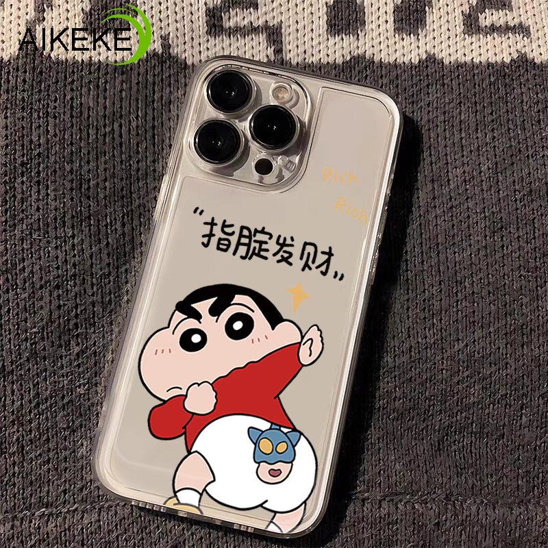 Crayon Shin-chan Vỏ Cho Xiaomi Mi 11 11T 10 Pro 10T Lite Ultra 10S 9 Civi 3 2 1S Mix 4 Cho Poco F5 F4 F3 X4 GT X2 M2 Ốp Lưng Năm Mới Làm Giàu Trong Suốt Bìa Mềm