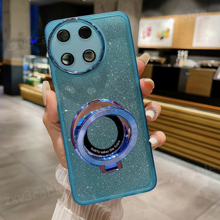 Vỏ lấp lánh Gradient cho Tecno Camon 30 S Pro 30S 4G 5G 2024 Vỏ điện thoại trong suốt có giá đỡ nhẫn Vỏ mềm silicon cho TecnoCamon30 Camon30S 30SPro 30S Ốp lưng mỏng TPU