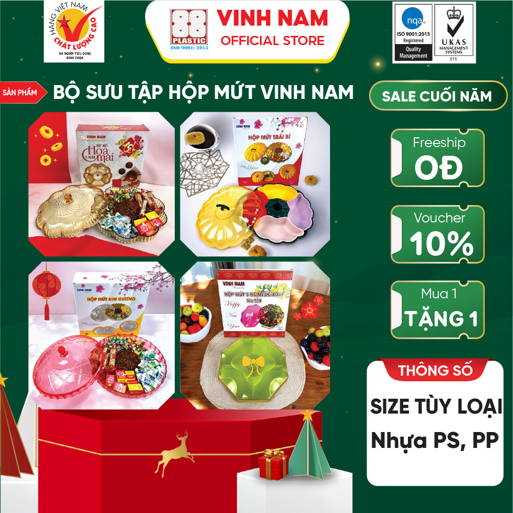 Bộ Sưu Tập Hộp Mứt Tết Cao Cấp Vinh Nam Plastic Hộp Bánh Kẹo Sang Trọng Khay Đựng Mứt Bánh Tết