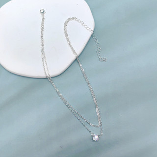 Vòng Cổ Nữ Kim Cương Giả Zircon Đôi Vòng Cổ Sóng Nước Dây Xích Xương Đòn Dây Xích Thời Trang Phương Tây Phù Hợp Với Thiết Kế Đơn Giản Năm Mới Trang Sức Nơi Làm Việc Kim Cương