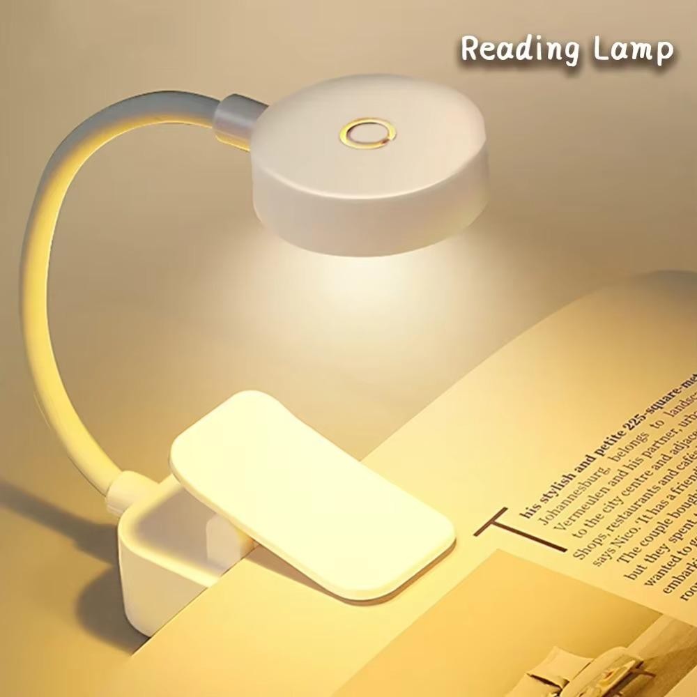 Đèn kẹp sách LED JSJING, Đèn bàn phòng ngủ có thể điều chỉnh độ sáng vô cấp 3 màu, Bảo vệ mắt linh hoạt đa năng 360° Xoay đèn đọc sách với Clip học tập