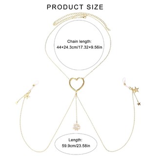 Kra Cơ Thể Trang Sức Núm Vú Dây Xích Áo Ngực Dây Xích Bikini Sling Ngực Dây Xích Váy Thích Hợp Cho Lễ Hội Âm Nhạc Và Hợp Thời Trang Ra