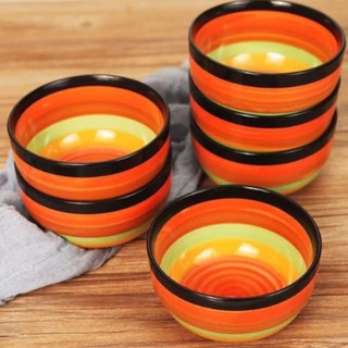 Bộ 6, Bộ 10 Chén Sứ Ăn Cơm Họa Tiết Cầu Vồng,  Đường Kính 11.5Cm, Bát Sứ Chén Sứ Decor Xinh Xắn