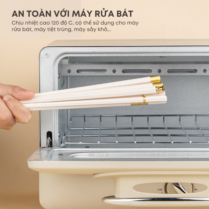 Set 5 đôi đũa ăn cơm trắng bạc 5 kiểu chất liệu sợi thủy tinh không mốc kháng khuẩn chống trơn chịu nhiệt cao cấp (BA12)