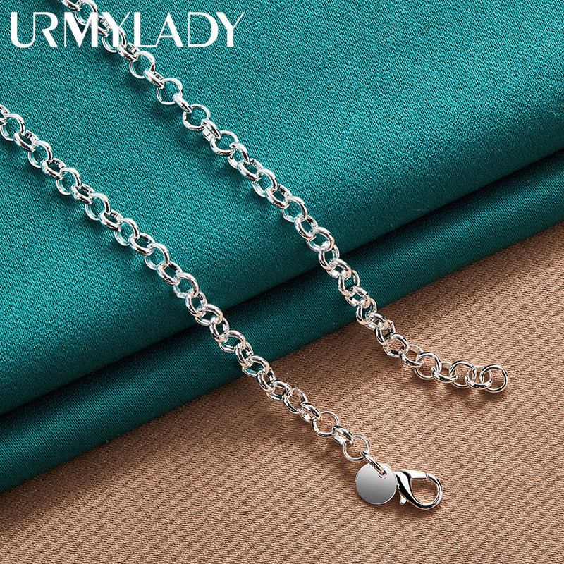 URMYLADY Bạc 925 Chữ Thập Chìa Khóa Trái Tim Ngôi Sao Zircon Mặt Dây Chuyền Vòng Cổ Cho Nữ Trang Sức