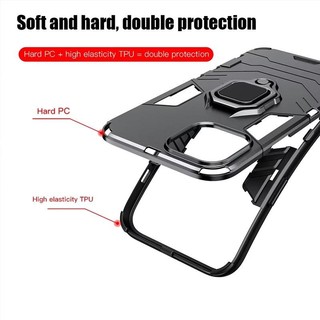 Ốp Giáp Chống Sốc Cho iPhone 16 15 14 13 12 Mini 11 Pro X Xr Xs Max 8 7 Plus Nhẫn Đứng Ốp lưng Silicon