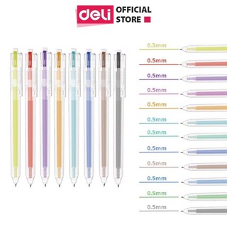 [ COMBO 12 màu] Bút Deli viết bi gel pen nước dạng bấm DELI EG118 G118 đủ 12 màu.