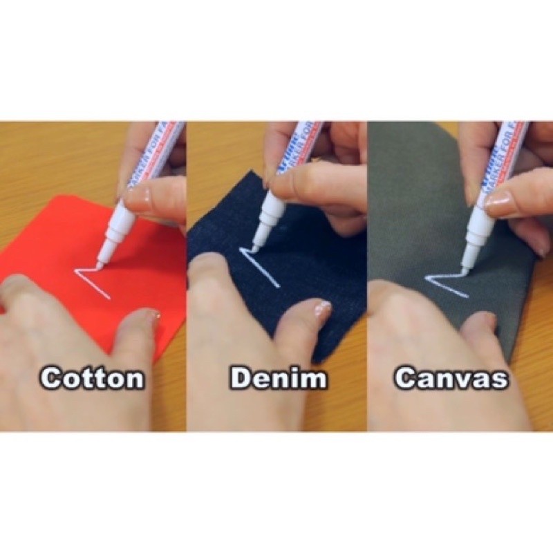 Bút Artline TRẮNG vẽ lên vải, vẽ lên áo, mực giặt là ủi không phai, không bay màu, mực trắng ARTLINE Nhật Bản.