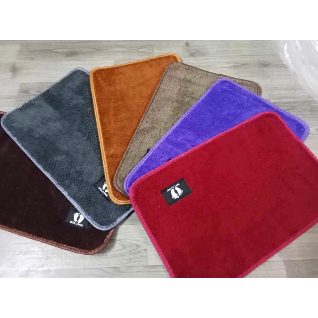 (FREE SHIP) Thảm nỉ lau chân hình chữ nhật, chùi chân lông mềm mịn dày dặn đế chống trơn trượt hàng chất lượng cao