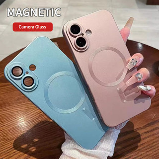 Vỏ Mờ Sang Trọng Cho iPhone 16 15 14 13 12 11 Pro Max Plus Vỏ Camera Từ Tính Bảo Vệ Kính Không Có Vân Tay Mặt Sau