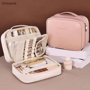 Túi đựng mỹ phẩm đa năng dung tích lớn di động Túi đựng đồ trang điểm chia nhỏ tự do Túi đựng mỹ phẩm hợp thời trang thẩm mỹ cao [VN]