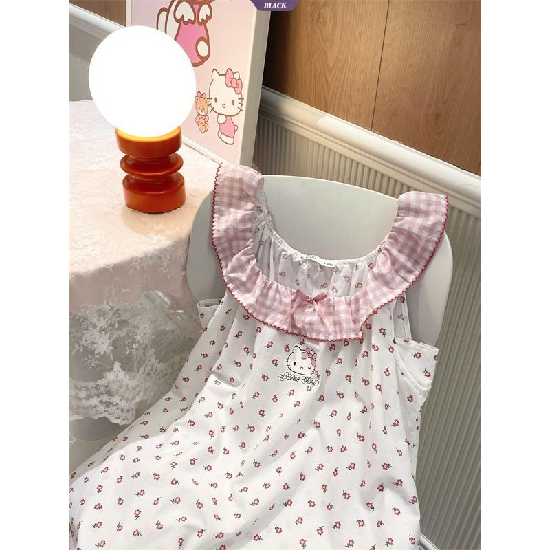 Váy HelloKitty Dễ Thương Và Ngọt Ngào Nữ Nhật Bản Mới Ins Phong Cách Mùa Hè Homewear Váy Ngủ [BL]