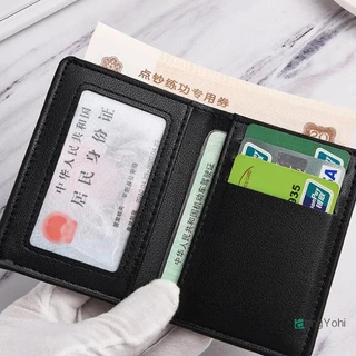 AringYohi] Mới Siêu Mỏng Ví Mềm Da PU Mini Thẻ Tín Dụng Ví Đựng Thẻ Ví Nam Mỏng Nhỏ Ngắn Ví Đựng Tiền Xu Mới