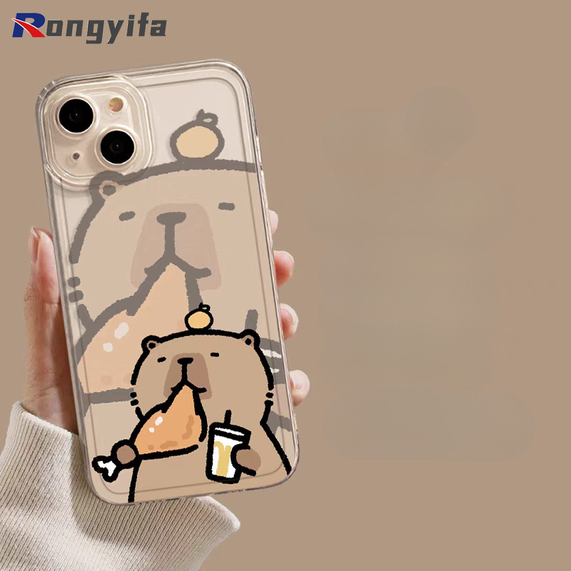 Ốp Điện Thoại Hoạt Hình Capybara Cho Vivo X200 Pro Mini X200s X100 Ultra X100s X90 X80 X70 X60 X50 X20 X9 X9s Pro Plus Lite X30 X27 X23 Pro X21 UD X21s Vỏ Mềm Trong Suốt Dễ Thương