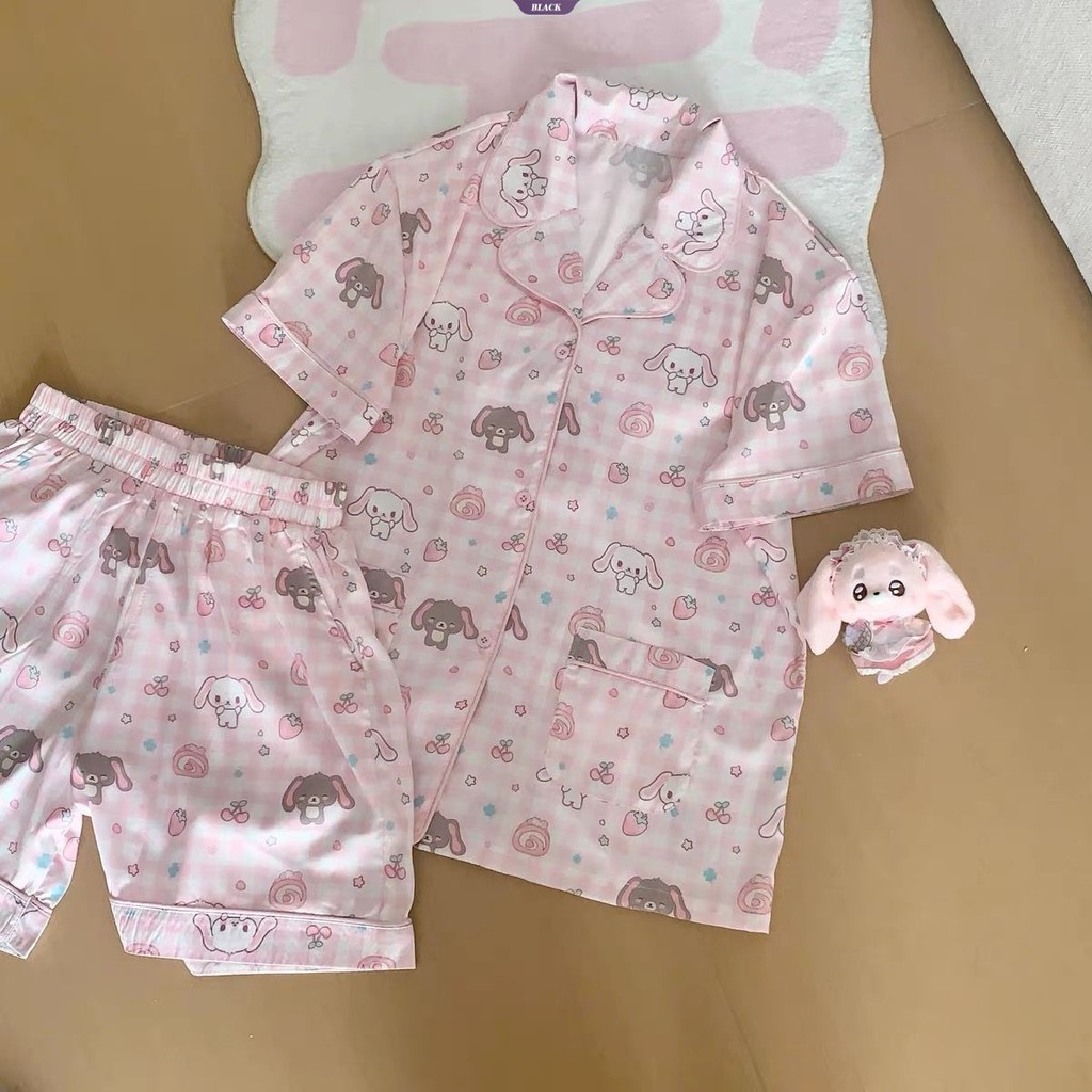 Ins Style Nhật Bản Bộ Đồ Ngủ Thỏ Miffy Dễ Thương Nữ Mùa Hè Mới Ngọt Ngào Học Sinh Quần Short Tay Ngắn Bộ Đồ Gia Đình [BL]
