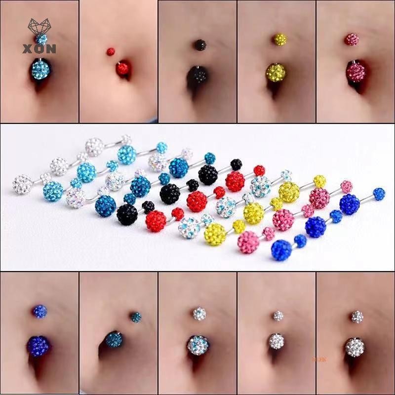 XON 1 Khuyên Rốn Bằng Thép Không Gỉ Đính Đá Zircon Dễ Thương