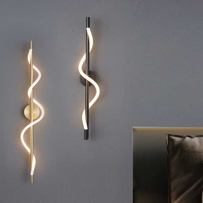Đèn tường, Đèn hậu hiện đại Đèn Led xoắn ốc thẩm mỹ sang trọng Đèn tường tuyến tính, Phòng ngủ, Cầu thang, Đèn chiếu sáng trang trí tường nền