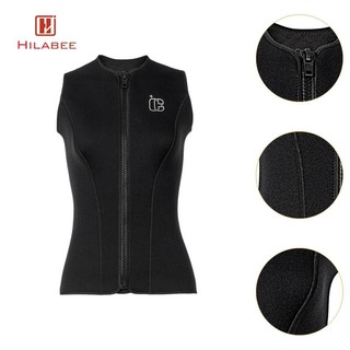 HILABEE 3mm Nữ Wetsuit Top Scuba Áo Mềm Giữ Ấm Tối Giản Áo Vest Không Tay Cho Tập Luyện Thể Thao Dưới Nước Kayaking Lặn Biển