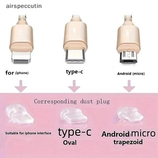 Airspecutin Nhựa Sang Trọng Điện Thoại Bụi Cắm Mặt Dây Chuyền Cao Su Mềm Chống Bụi Cắm Cho Type-C Phụ Kiện Điện Thoại Đa Năng EN