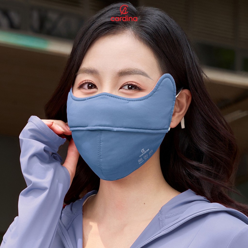Khẩu trang nữ CARDINA chất icetext dáng tai thỏ ngăn UV lọc không khí 5KTI01