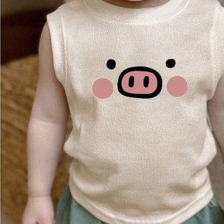 Áo vest trẻ em dễ thương mùa hè mới cho bé trai và bé gái, áo phông không tay hoạt hình, áo đơn giản cho trẻ em