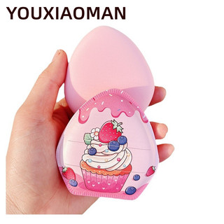 Youxiaoman Puff Bánh Dâu Mới 4mm Rubycell Chất Lỏng Nền Đặc Biệt Bọt Biển Dày Đệm Không Khí Ướt Mềm Trang Điểm Áp Dụng Bột Puff