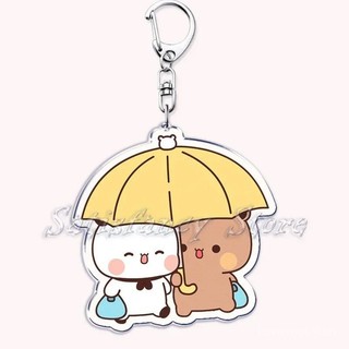 Móc khóa tình yêu Bubu Dudu dễ thương, cặp đôi gấu panda acrylic, phụ kiện túi xách, móc khóa trang sức, quà tặn