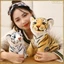 Đồ chơi nhồi bông thú nhồi bông sang trọng Đồ chơi động vật nhồi bông dễ thương và giống như thật cho trẻ em Màu vàng 27CM