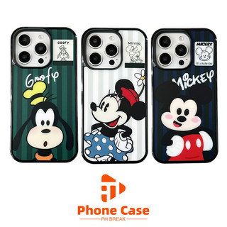 Ốp lưng từ tính hình Mickey Minnie Goofy hoạt hình dễ thương cho iPhone 16 15 14 12 11 13 Pro Max 16plus 16E