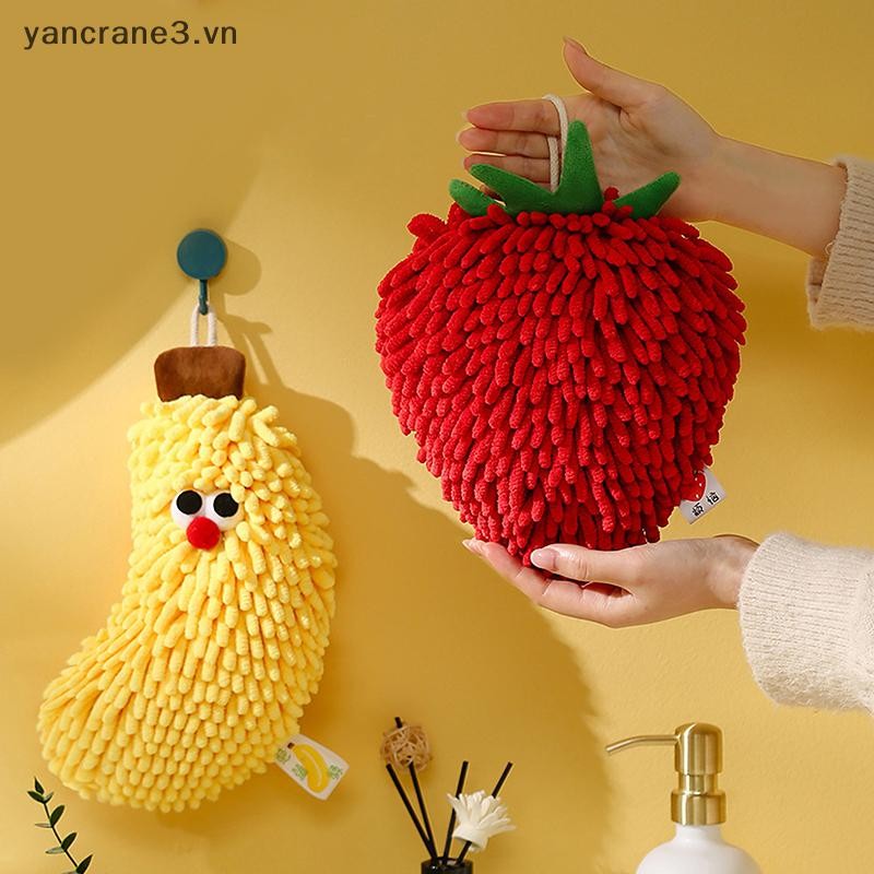 {YAN3} Khăn chuối / dâu Chenilles dùng cho nhà bếp và tắm Khăn lau khô nhanh {yancrane3.vn}