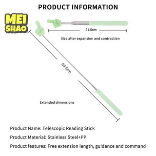 MeiShao Thép Con trỏ Giảng Dạy Kính Thiên Văn Thanh Thiết Kế Ngón Tay Thanh Giảng Dạy Ngón Tay Đọc Gậy Dụng Cụ Trường Học Vật Dụng Văn Phòng