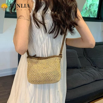 Women's PU Leather Straw Bag – for the Beach