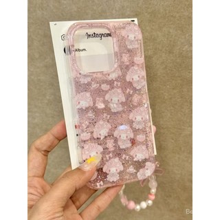 Ốp điện thoại cho iPhone, dễ thương, lấp lánh, toàn màn hình, chân váy dâu, My Melody, ốp cho iPhone 16/15/14 Pro, 13/12, trái tim nữ tính, 11, ốp bảo vệ OUZR