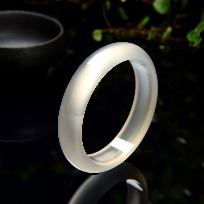 Màu Champagne Cao Đá Vòng Tay Mã Não Tự Nhiên Nữ Chalcedony Tính Khí Vòng Tay Trắng