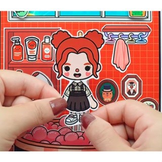 Đồ chơi Búp bê giấy Strawberry vs Chocolate toca toca  Quiet Book đồ chơi bóc dán thủ công diy