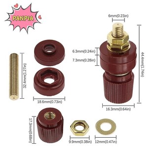 Pnpia M6 Thiết Bị Đầu Cuối Đồng thau Bài Cuối Khối Loại 333 Ren Vít Đỏ Và Đen Nhiệt Độ 6 Mm Đồng Vít Boutique