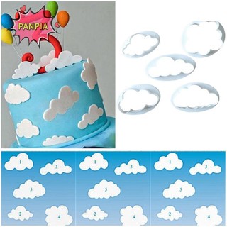 Pnpia 5 Cái / bộ Hình Đám Mây Cắt Cookie Tùy Chỉnh Làm 3D In Bánh Quy Fondant Khuôn Boutique