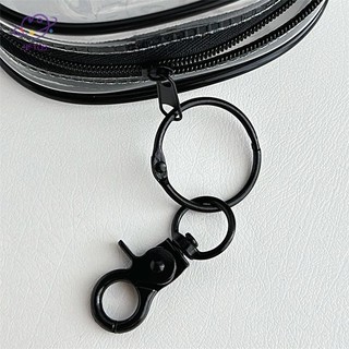 HFTOY Đen Trắng Hình Bầu Dục PVC Trong Suốt Túi Đựng Mỹ Phẩm Người Tổ Chức Búp Bê Túi Trưng Bày Tai Nghe Di Động Đồng Xu Cáp Dữ Liệu Sạc Túi Bảo Quản ~