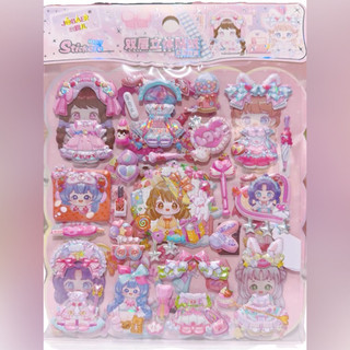 Sét 2 vỉ sticker hình nổi 3D các nhân vật hoạt hình Disney, hình dán nổi ngộ nghĩnh đáng yêu màu sắc sinh động ss-227