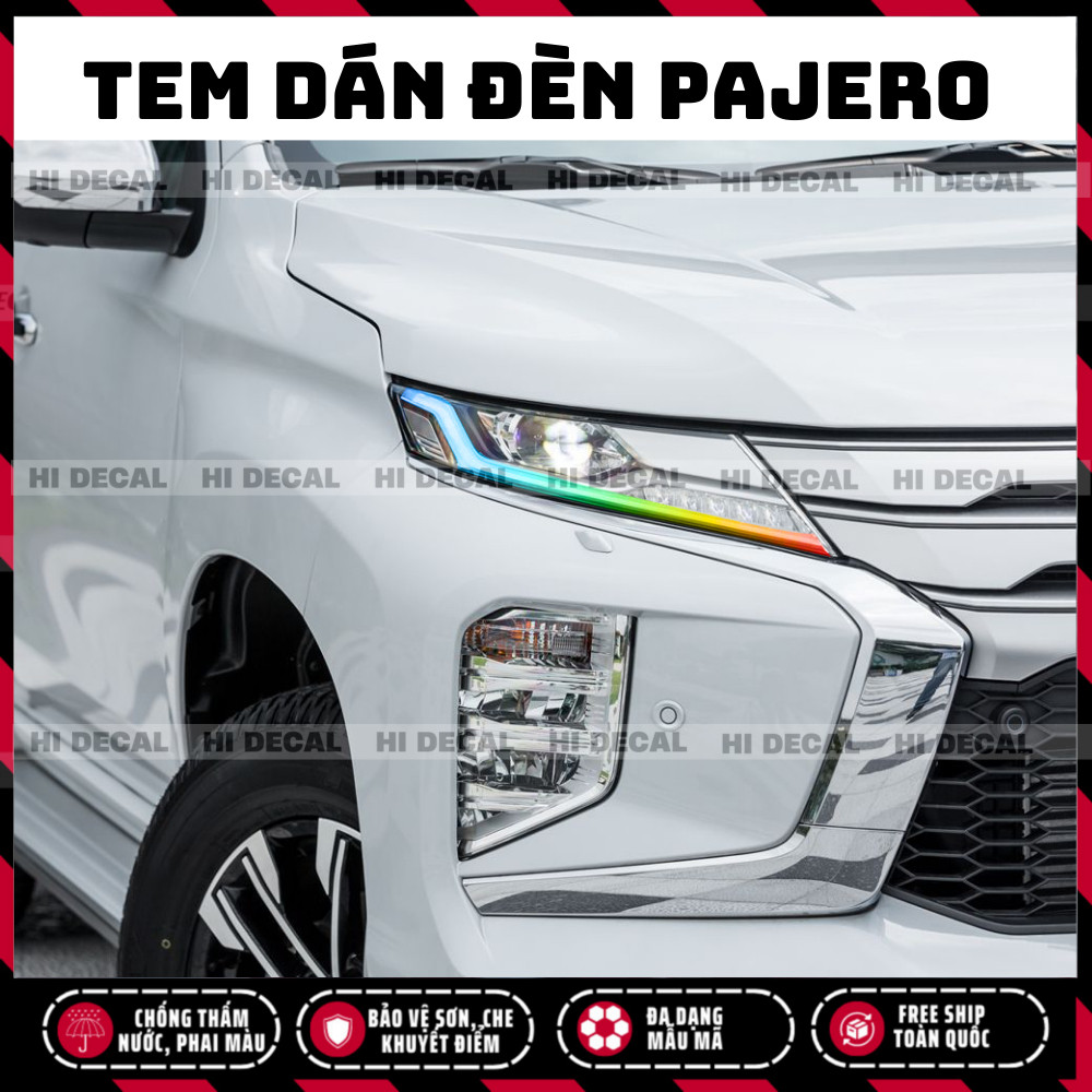 Tem dán đèn Pajero, decal trang trí đèn Pajero chống nước bền màu
