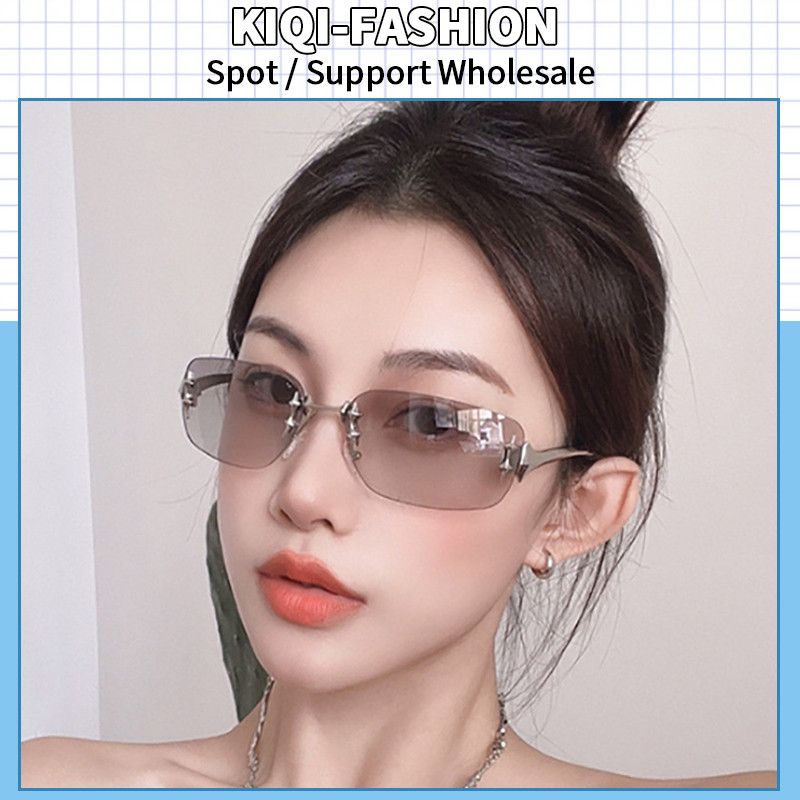 (Kiqi-fashion) Kính râm nữ không vành Y2K thời trang UV400 Kính râm che ...