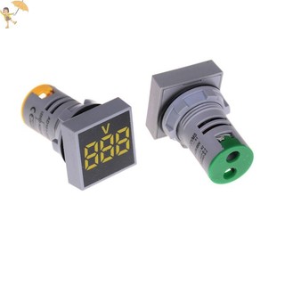 [Gou] 22MM AC12-500V Vôn kế Bảng điều khiển vuông LED Đồng hồ đo điện áp kỹ thuật số Đèn báo VN