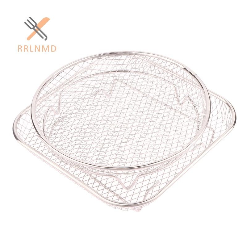 Rrlnmd 1 Giá Nồi Chiên Không Khí Có Thể Xếp Chồng Giá Nướng Thép Không Gỉ Giỏ Nướng Chống Dính Airfryer Khay Giá Dây Giỏ Tiện Ích Nhà Bếp MỚI