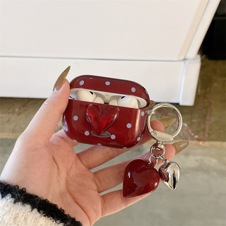 Bodian Wine Red Love cho AirPods 1 / 2 3 Pro Pro2 pro3 Airpod4 Bộ tai nghe Vỏ bảo vệ Bluetooth không dây AirPods Pro i3 i4 pro3 Vỏ bảo vệ tai nghe