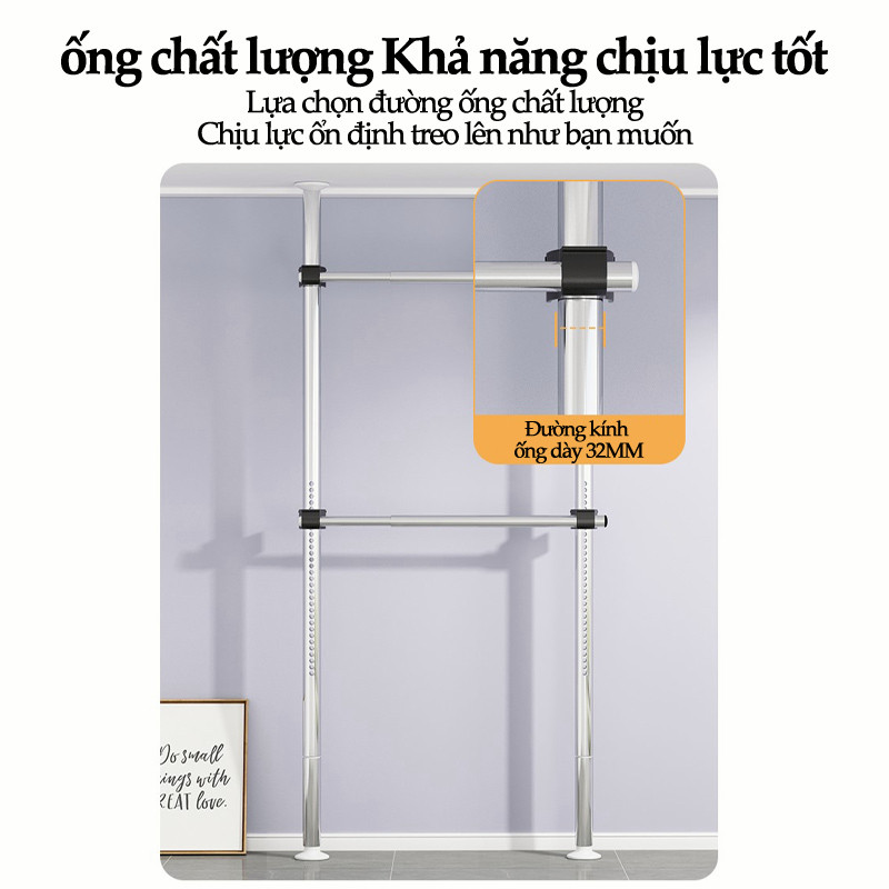 𝐎𝐥𝐢𝐟𝐞 Thanh Treo Không Cần Khoan Giá Treo Quần Áo Dung Tích Lớn Giá Treo Quần Áo Cài Đặt Dễ