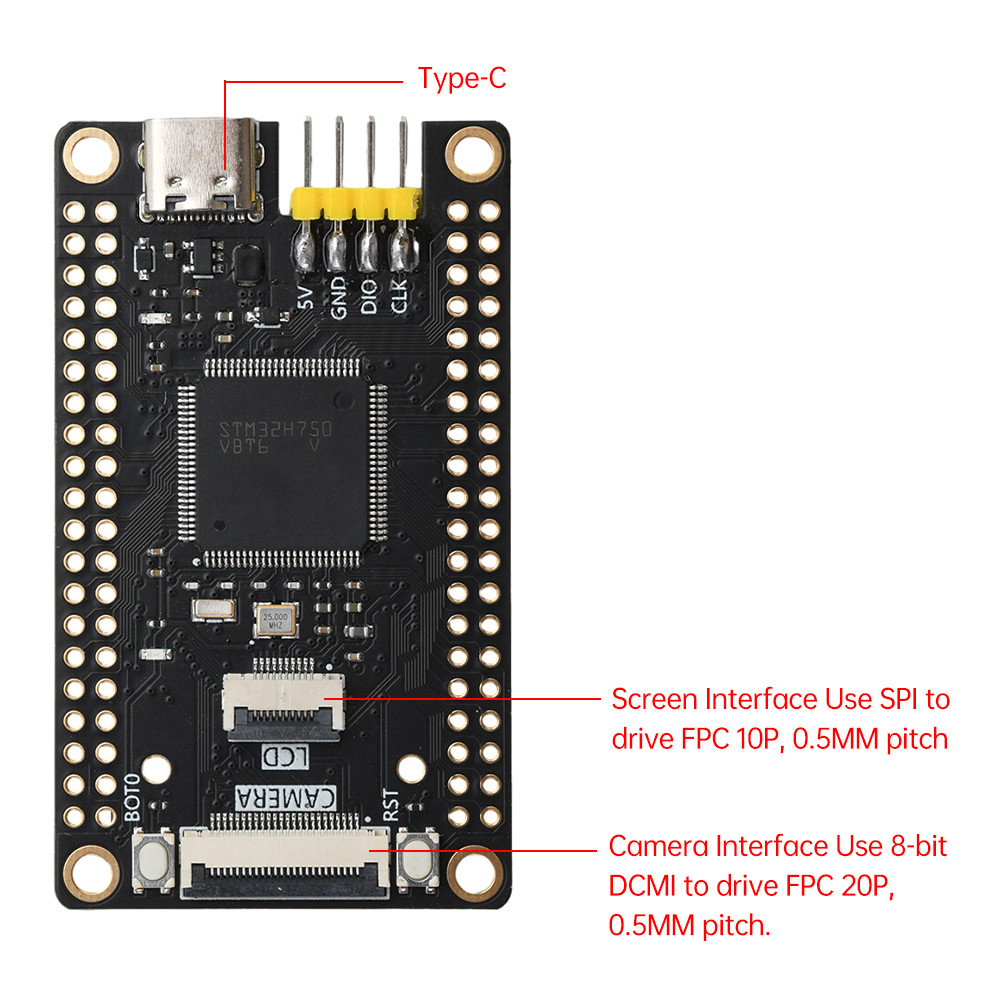 Mô-đun bảng hệ thống Pcbfun Stm32H750 VBT6 Stm32H750 Bảng phát triển ...
